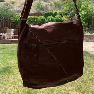 Lucky Brand, brown leather shopper bag